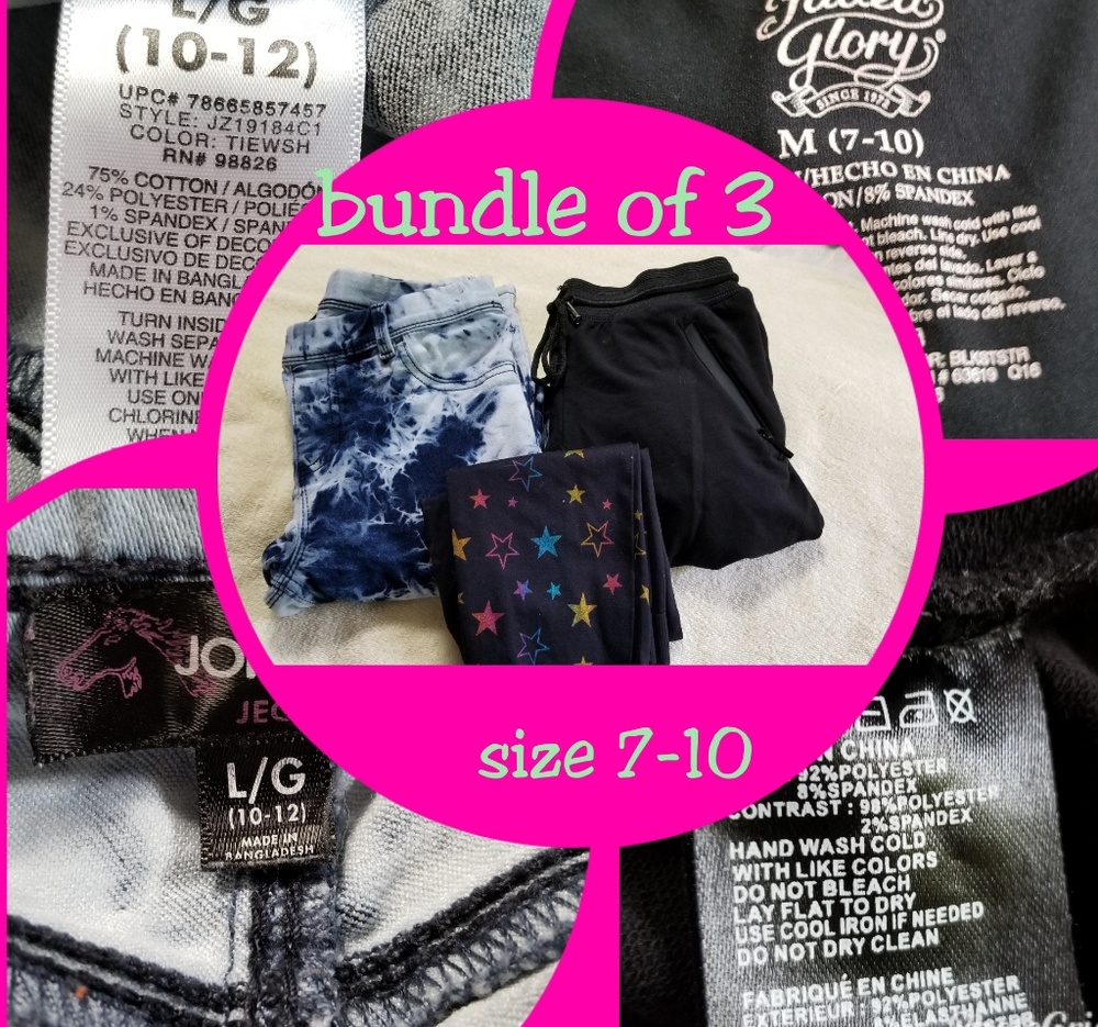 3 X girls pants bundle size 7-10